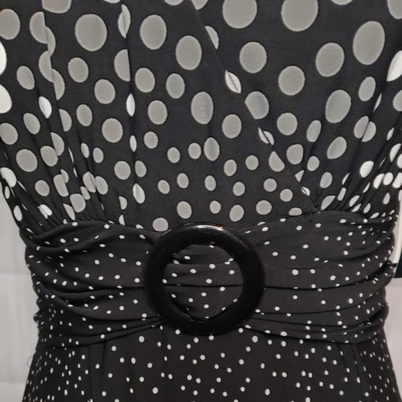 🖤Perceptions🤍 Black & White Poka Dot Dress - Picture 3 of 5